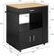SoBuy FKW113-SCH - Keukenkast - Zwarte Multifunctionele Buffetkast met Wielen - 82 x 46 x 88 cm