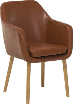YORKVILLE - Eetkamerstoel - Bruin - Kunstleer