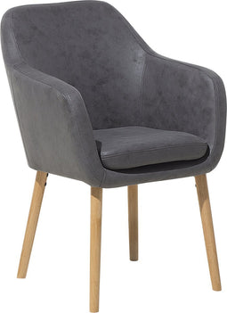 YORKVILLE - Eetkamerstoel - Grijs - Kunstleer