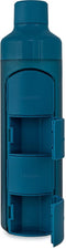 YOS Waterfles - Drinkfles met Pillendoos 4 Dagen - Medicijndoos voor Medicatie en/of Supplementen - Medicijndoosje 4 Dagen - Waterfles - Waterfles met aankoppelbare Pillendoos 4 dagen - Blauw