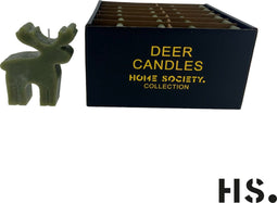 Home Society - rendier kaarsjes- Doos 12 stuks - Groen - 10 cm hoog