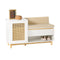 SoBuy FSR128-W Schoenenbank - 1 Deur - 1 Lade - Open Vak - 100 x 35 x 60 cm - Wit