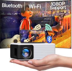Yoton Y3 Mini Beamer met Wifi en Bluetooth - 7500 Lumen - Compatibel met HDMI, USB, AV, Laptop, Smartphone