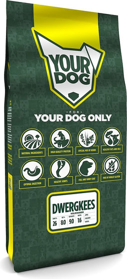 Yourdog Dwergkees Rasspecifiek Adult Hondenvoer 12kg | Hondenbrokken