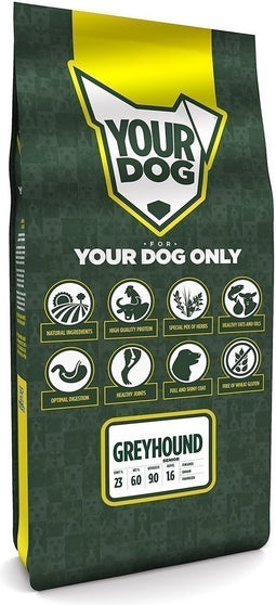 Yourdog Greyhound Rasspecifiek Senior Hondenvoer 12kg | Hondenbrokken