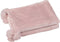 J-Line Plaid Pompom - fleece deken - polyester - zachtroze - 170 x 130 cm - woonaccessoires