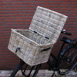 Fietsmand-Met deksel-Bakkersmand-50x40xH30-Riet-Rotan