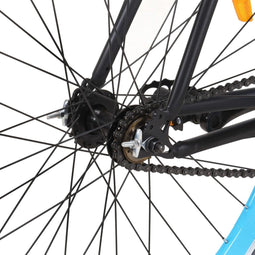 vidaXL - Fiets - met - vaste - versnelling - 700 - c - 55 - cm - zwart - en - blauw