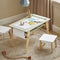 SoBuy KMB92-GR Kinderbureauset - Tafel met 2 Krukjes - Opbergruimte - Wit
