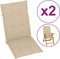 vidaXL - Tuinstoelkussens - 2 - st - hoge - rug - 120x50x3 - cm - stof - beige