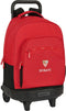 Schoolrugzak met Wielen Sevilla Fútbol Club Zwart Rood 33 X 45 X 22 cm