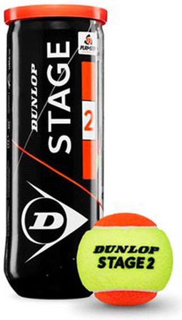Dunlop Stage 2 - Tennisballen - Gasgevuld voor alle ondergronden - Geel/oranje (3 stuks)