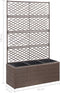 vidaXL - Latwerkplantenbak - verhoogd - met - potten - 83x30x130 - cm - rattan - bruin