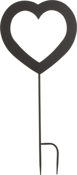 J-Line decoratie Tuin Hart Open - ijzer - zwart - large - 4 stuks