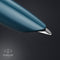 Parker 51-vulpen | Groenblauwe behuizing met chromen afwerking | Medium penpunt met zwart inktpatroon | Geschenkverpakking