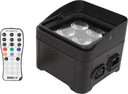 HQ-Power led-vloer/truss-spot, 4 x 4 W RGB-UV, LCD-display, DMX of standalone, geschikt voor podia, evenementen en als trussverlichting