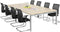 Vergadertafel 12 personen Kubus breed 320CM diep 160CM bladkleur Robson Eiken framekleur Wit (RAL9010)