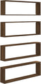 vidaXL - Wandschappen - kubus - 4 - st - 100x15x30 - cm - bewerkt - hout - bruineiken