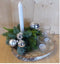 Kerststukje 'Barnaoel' houtenschijf dia. 30cm kaars & 4 theelichtje...
