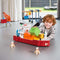 New Classic Toys - Containerboot met 4 Containers - Haven Lijn - 60 x 19 x 27,5 cm