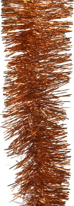 Decoris kerstboom folie slinger/lametta guirlande - koper - 270 x 7 cm