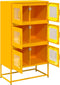 vidaXL - Hoge - kast - 68x39x123 - cm - staal - mosterdgeel