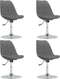 vidaXL - Eetkamerstoelen - 4 - st - draaibaar - stof - lichtgrijs
