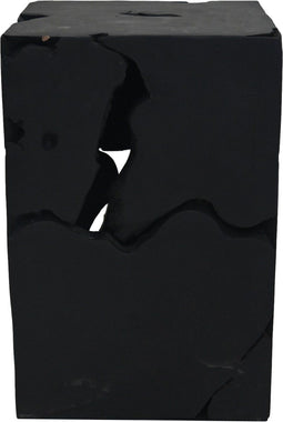 HSM Collection-Vierkante Bijzettafel Mozaiek-30x30x45-Zwart-Teak