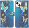 iMoshion Hoesje Geschikt voor iPhone 13 Hoesje Met Pasjeshouder - iMoshion Design Softcase Bookcase - Paars / Vlinders