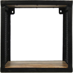Wandplank Brixton - 30x30 cm - mangohout/ijzer