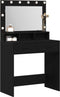 vidaXL - Kaptafel - met - LED-verlichting - - - Zwart - Eiken - 79x41x135 - cm