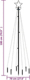 vidaXL - Kerstboom - met - grondpin - 108 - LED's - warmwit - 180 - cm