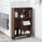 vidaXL - Opbergtrolley - smal - 48x13x68 - cm - bewerkt - hout - bruin - eikenkleurig