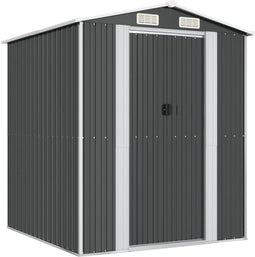 vidaXL - Tuinschuur - 192x191x223 - cm - gegalvaniseerd - staal - antracietkleurig