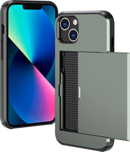 iMoshion Hoesje Geschikt voor iPhone 13 Hoesje - Ruimte voor 2 pasjes - iMoshion Backcover met pasjeshouder - Donkergroen