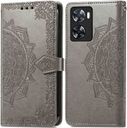 iMoshion Hoesje Geschikt voor Oppo A57s / A57 Hoesje Met Pasjeshouder - iMoshion Mandala Bookcase - Grijs