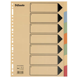 Esselte - tabbladen voor ft A4 karton 7 tabs 23 perforatiegaten