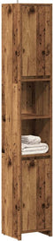 vidaXL - Badkamerkast - 30x30x183,5 - cm - bewerkt - hout - oud - houtkleurig