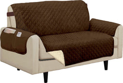 Orange Donkey, Couch Cover Bankhoes Love Seat - 223x177 cm - Bruin/crème - Hondendeken - Sofa cover - Bankbeschermer honden/katten - Waterafstotende Meubelhoes