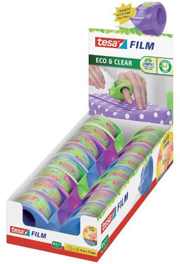 Plakbandhouder tesafilm mini eco clear 10m x 19mm | 16 stuks