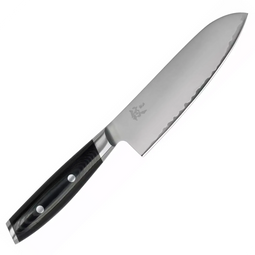 Yaxell Mon - Santokumes 165 mm - 3-laags roestvrij staal VG10 kern - zwart micarta handgreep