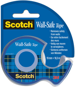 Plakband scotch 19mmx16.5m wall safe + handdisp