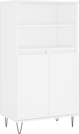 vidaXL - Hoge - kast - 60x36x110 - cm - bewerkt - hout - wit