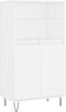 vidaXL - Hoge - kast - 60x36x110 - cm - bewerkt - hout - wit