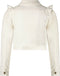 Le Chic ALLY C212-5185 - Spijkerjasje - Verticale ruffles met parels - Off-white