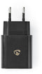 Nedis WCQC302ABK - USB-wandlader - Quick Charge 3.0 - Zwart