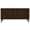Tv-meubel met metalen poten 103,5x30x50 cm gerookt eikenkleurig