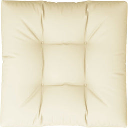 vidaXL - Palletkussen - 80x80x12 - cm - stof - crèmekleurig