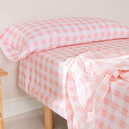 Happy Friday Sheet set 2 pieces Vichy pink 180x270 cm (Single) Pink