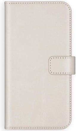 Selencia Hoesje Geschikt voor iPhone 12 Pro / 12 Hoesje Met Pasjeshouder - Selencia Echt Lederen Bookcase - Lichtgrijs